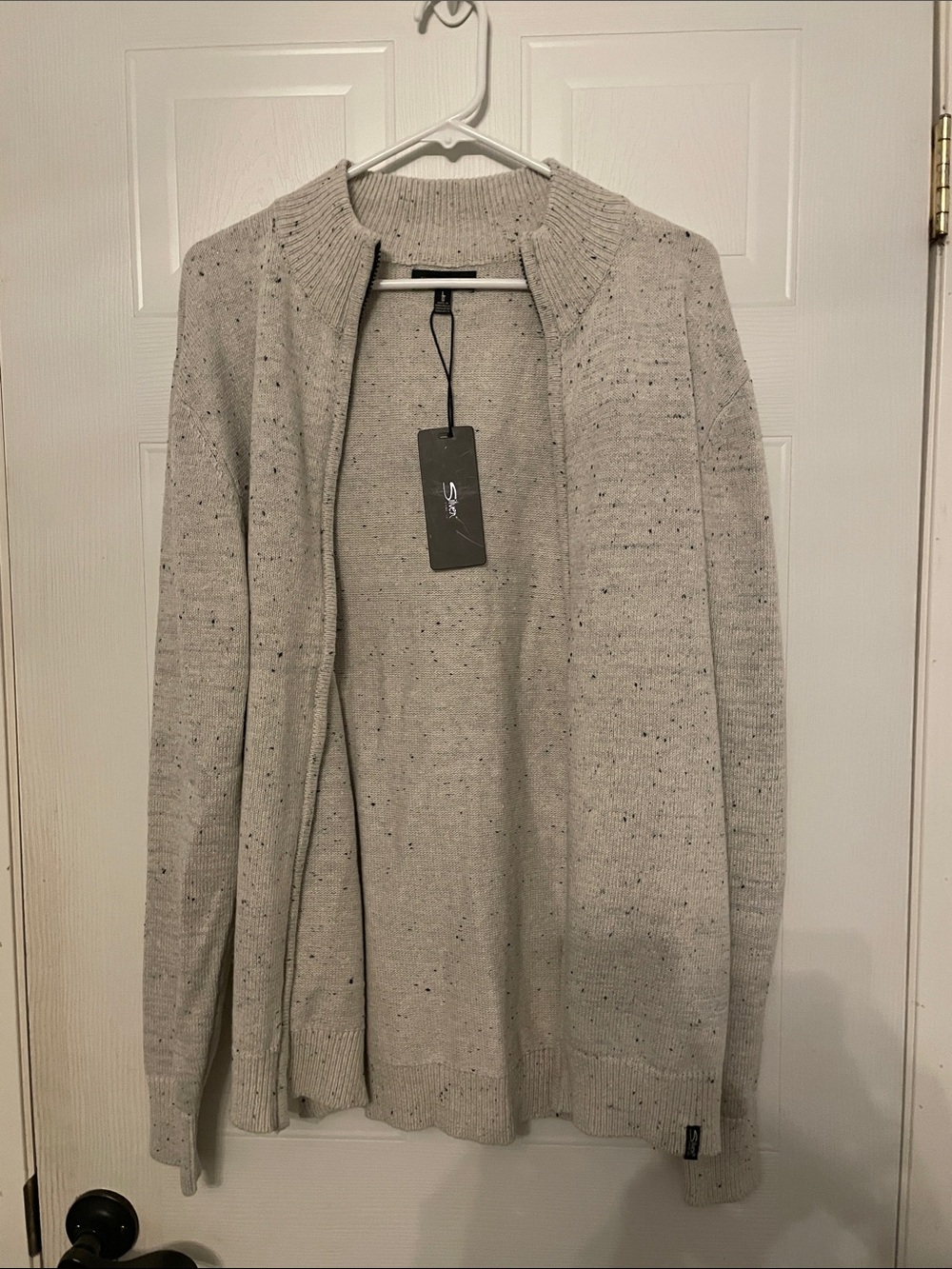 Silver Jeans cream colored Speckled Zip-Up Sweater